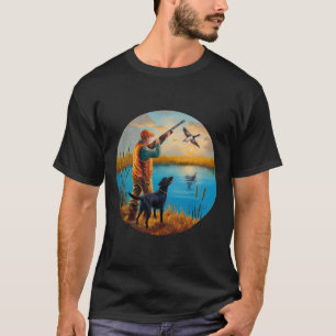 T-shirt Black Labrador Hunting Lab. Chasse à la moelle épi