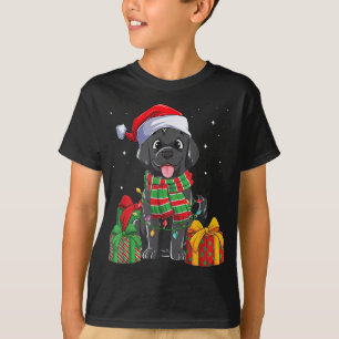 T-shirt Black Labrador Retriers Noël lumières Laboratoire