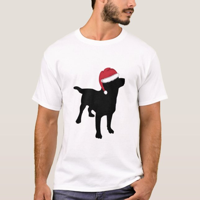 T-shirt Black Labrador Retriers Noël Père Noël (Devant)