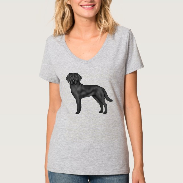 T-shirt Black Labrador Retriever mignon chien de dessin (Devant)
