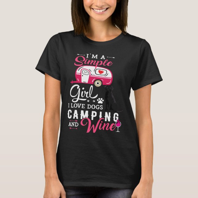 T-shirt Black Labrador Retriever Simple fille I Love Chien (Devant)