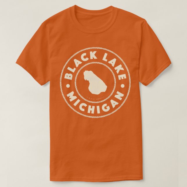 T-shirt Black Lake Michigan Circle Tan (Design devant)