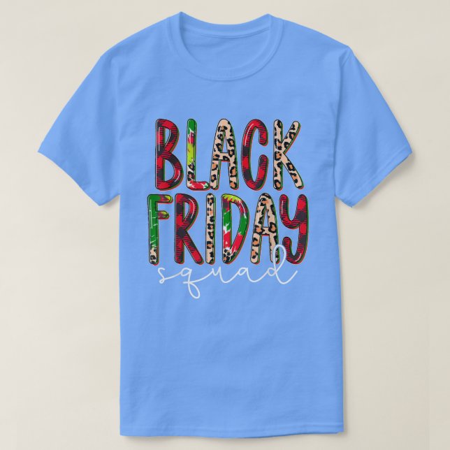 T-shirt Black Leopard Red Plaid vendredi Squad, Joyeux Chr (Design devant)