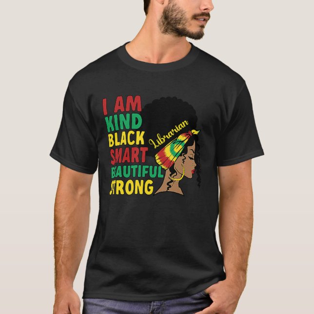 T-shirt Black Librarian African American Library Worker (Devant)