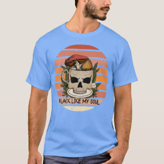 T-shirt Black Like My Soul Skeleton Café Gothique Éffrayan