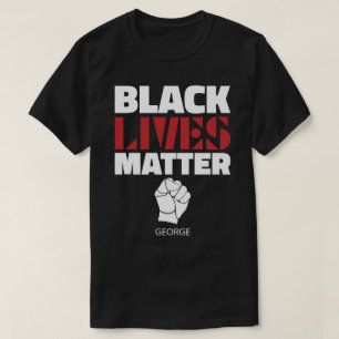 T-shirt Black Lives Matter Poing levé Nom personnalisé