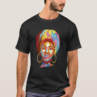 T-shirt Black Melanin Afro-Américain Lady Black Son