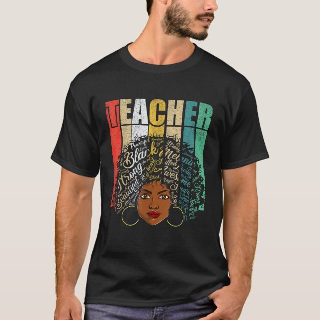 T-shirt Black Melanin Enseignante Femmes Vêtements Afrique (Devant)