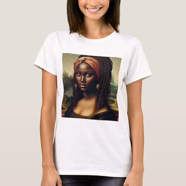 T-shirt Black Mona Lisa : Une nouvelle imagination moderne (Devant)