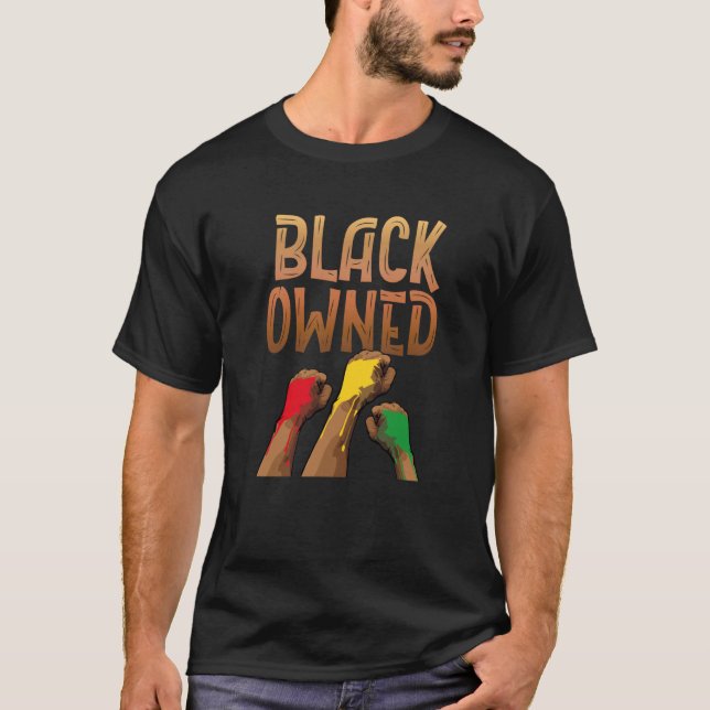 T-shirt Black Owned Black Fist African American Business O (Devant)
