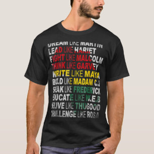 T-shirt Black Power Shirt History Mois Africain Américain 