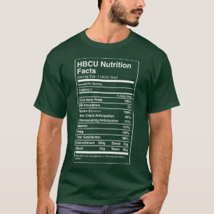 T-shirt Black Pride HBCU Nutrition Facts