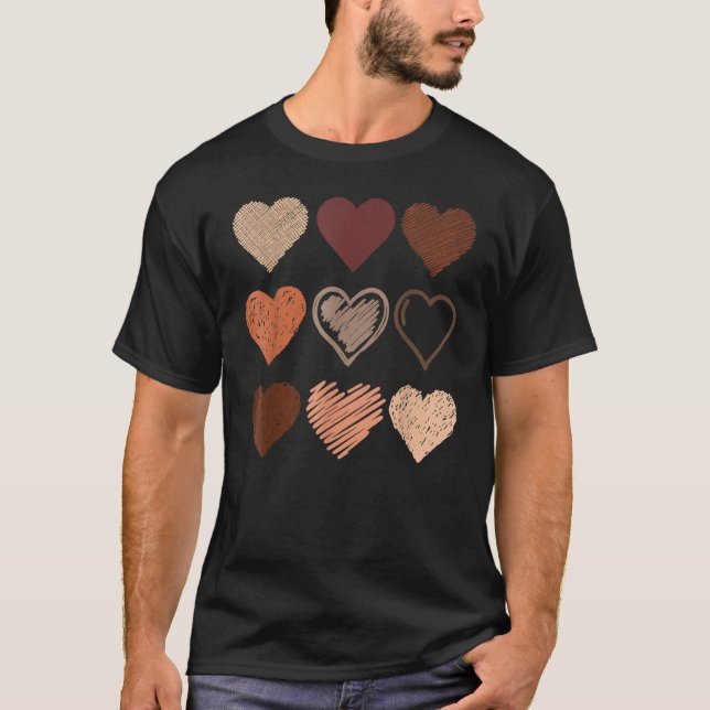 T-shirt Black Pride Melanin Peau Coeurs toniques Black His (Devant)