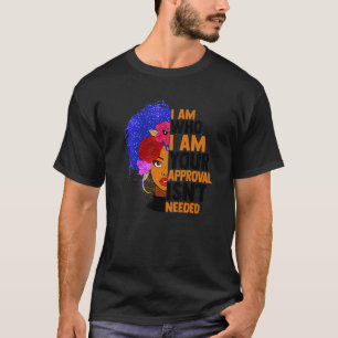 T-shirt Black Queen African American Ladies Curly Natural