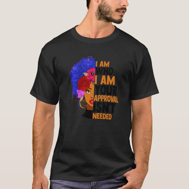 T-shirt Black Queen African American Ladies Curly Natural (Devant)