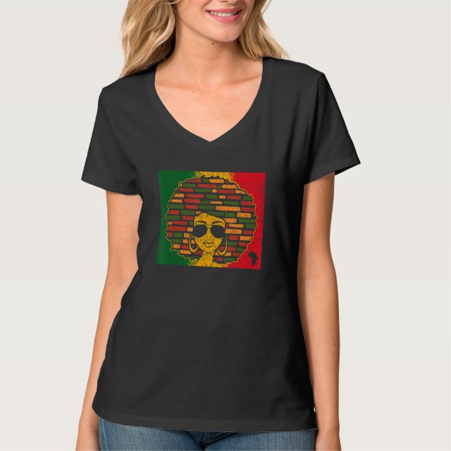 T-shirt Black Queen African Black Girl Histoire Noire M (Devant)