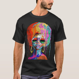 T-shirt Black Queen Afro Melanin Art