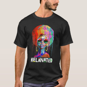 T-shirt Black Queen Afro Melanin Art African American Stro