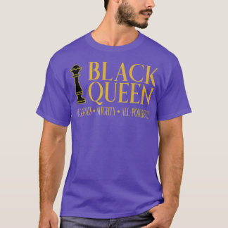 T-shirt Black Queen Chess Pièce or Africain Américain