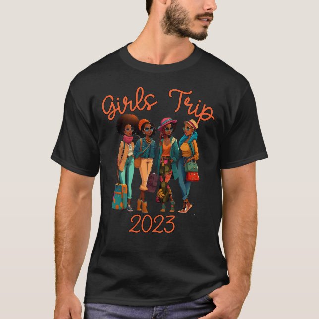 T-shirt Black Queen Girls Trip African American Vacances (Devant)