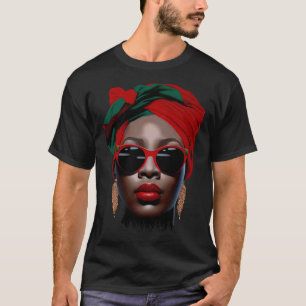 T-shirt Black Queen Melanin oreilles lèvres mignonne Histo