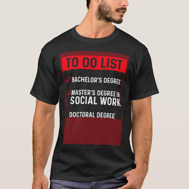 T-shirt Black Queen MSW Social Work To Do Masters Graduati (Devant)