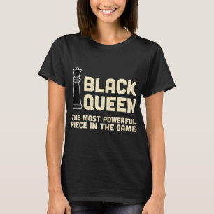 T-shirt Black Queen Puissante échecs Africaine Américaine 