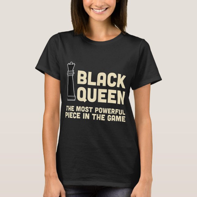 T-shirt Black Queen Puissante échecs Africaine Américaine  (Devant)