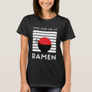 T-shirt Black Ramen Drôle Typographie Femme