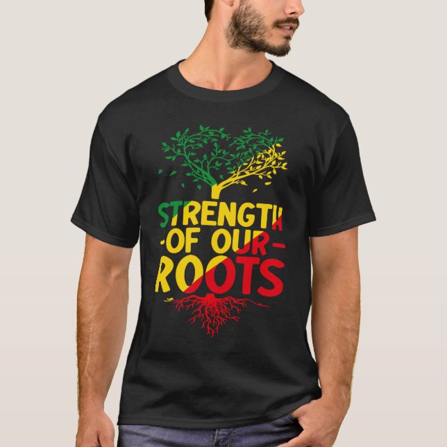 T-shirt Black Roots Black Power African American Pride Bla (Devant)
