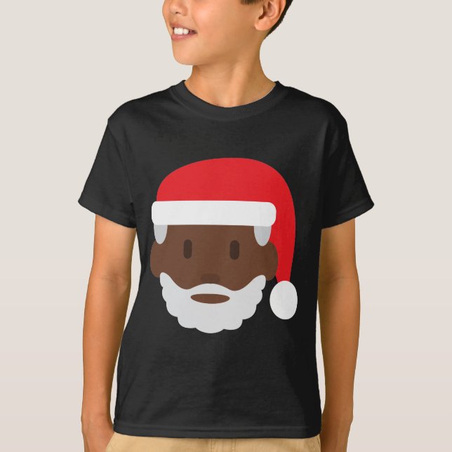 T-shirt black santa claus emoji (Devant)
