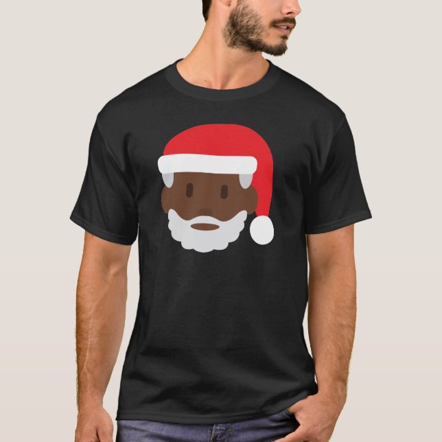 T-shirt black santa claus emoji (Devant)