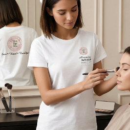 T-shirt Black Script Employee Name Business Logo