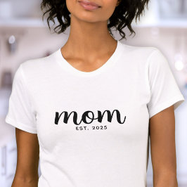 T-shirt Black Script Established Mom