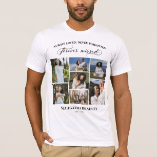 T-shirt Black Script Forever Missing Mémorial Photo Collag