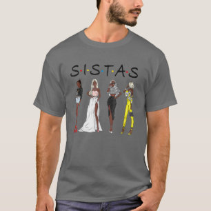 T-shirt Black SISTAS Queen Afro Femmes African American Pr