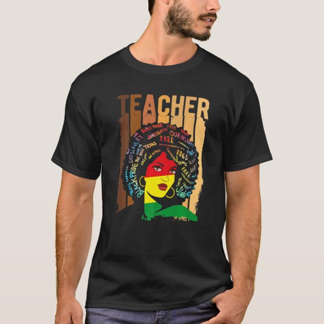 T-shirt Black Smart Enseignant Afro Love Melanin African A (Devant)