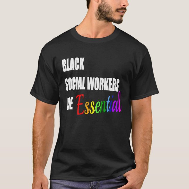 T-shirt Black Social Workers are Essential (Devant)
