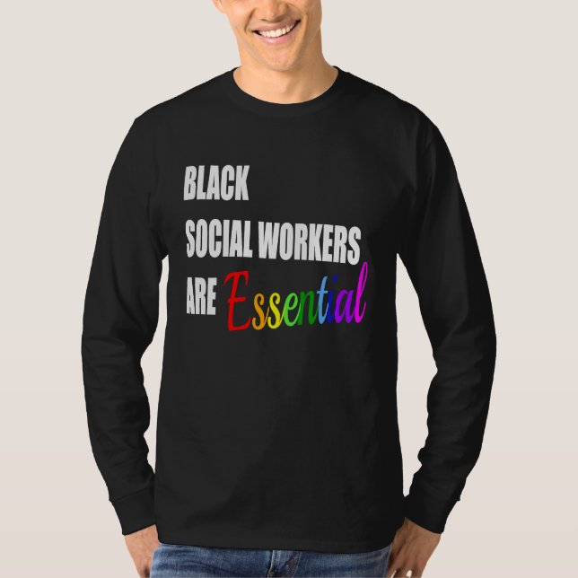 T-shirt Black Social Workers are Essential (Devant)
