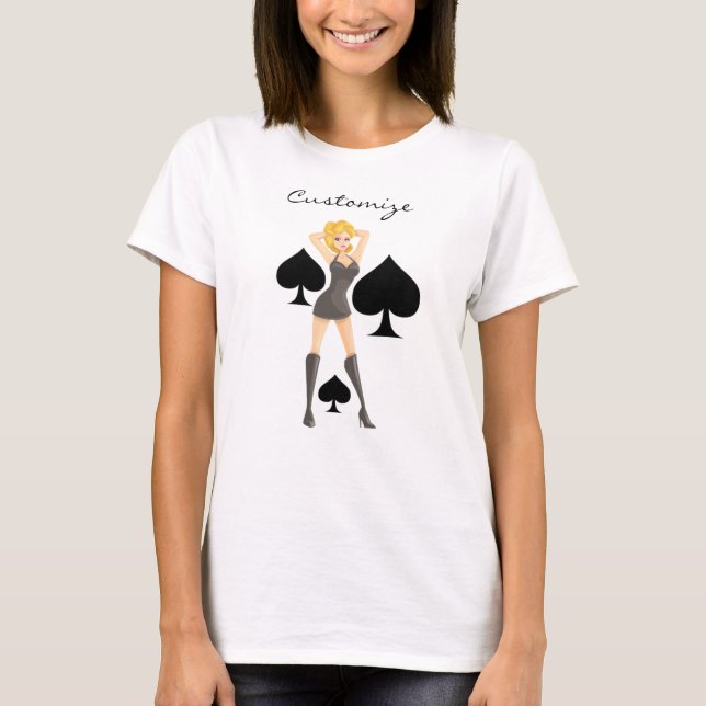 T-shirt Black Spades Blonde Queen Thunder_Cove (Devant)