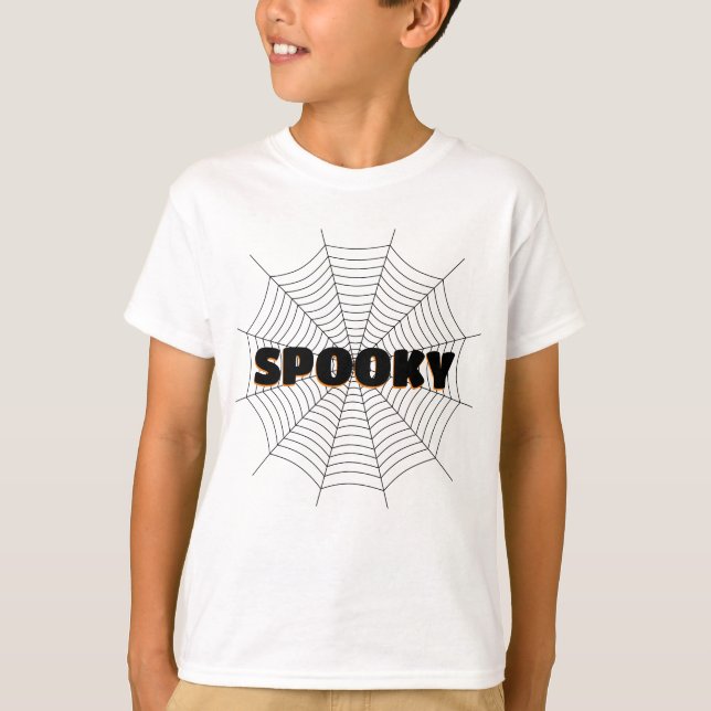 T-shirt Black spider web Halloween Éffrayant (Devant)