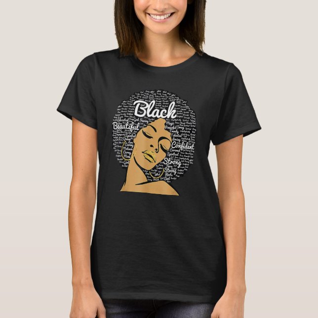 T-shirt Black Strong Nurse Afro Love Melanin African Ameri (Devant)