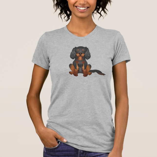 T-shirt Black & Tan Cavalier King Charles Spaniel Chien (Devant)
