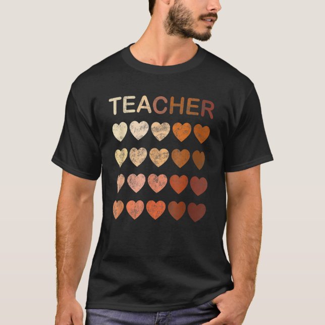 T-shirt Black Teacher Magic Melanin Coeurs Black History M (Devant)