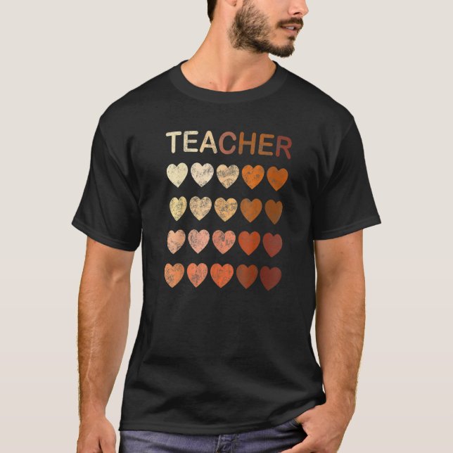 T-shirt Black Teacher Magic Melanin Hearts Black History M (Devant)