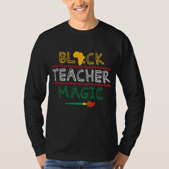 T-shirt Black Teacher Magie Afrique Art Cool Histoire noir (Devant)