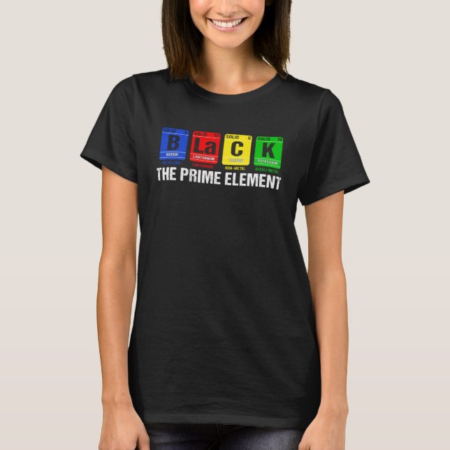 T-shirt Black The Prime Element Black History Month Period (Devant)