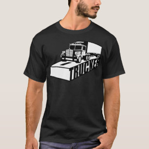 T-shirt black truck truck lorry farmer driving car art cul