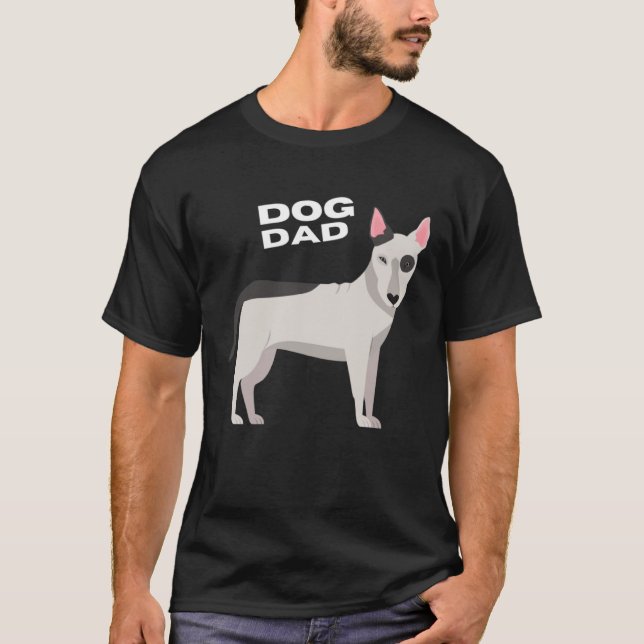 T-shirt Black & White Bull Terrier Dog Dad (Devant)