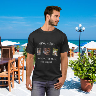 T-shirt Black white photo collage homme mythe légende